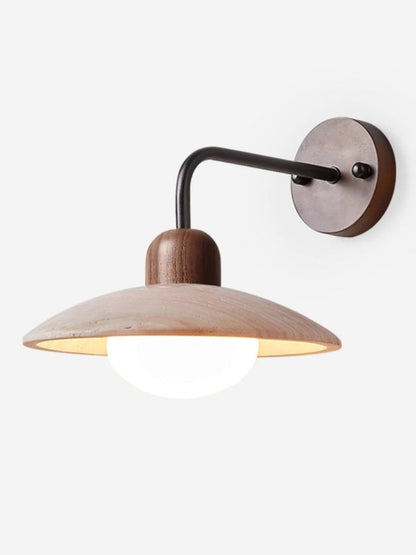 Travertijn Wandlamp Minimalistische Schijf Design Natuursteen Verlichting voor Woonkamer Slaapkamer Gang Moderne Interieur Wandverlichting met Warm Licht