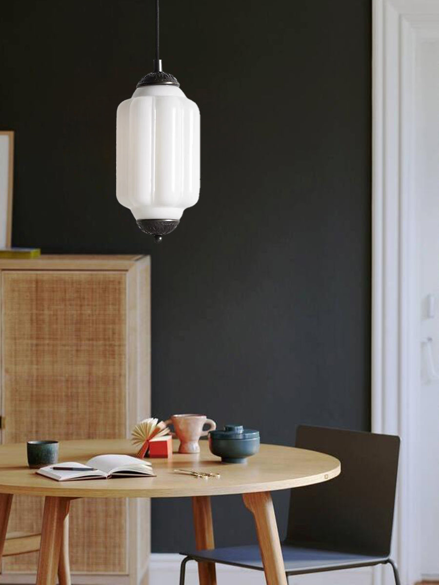 Vintage Glazen Hanglamp met Nostalgische Uitstraling – Verfijnde Verlichting voor Eetkamer en Keuken