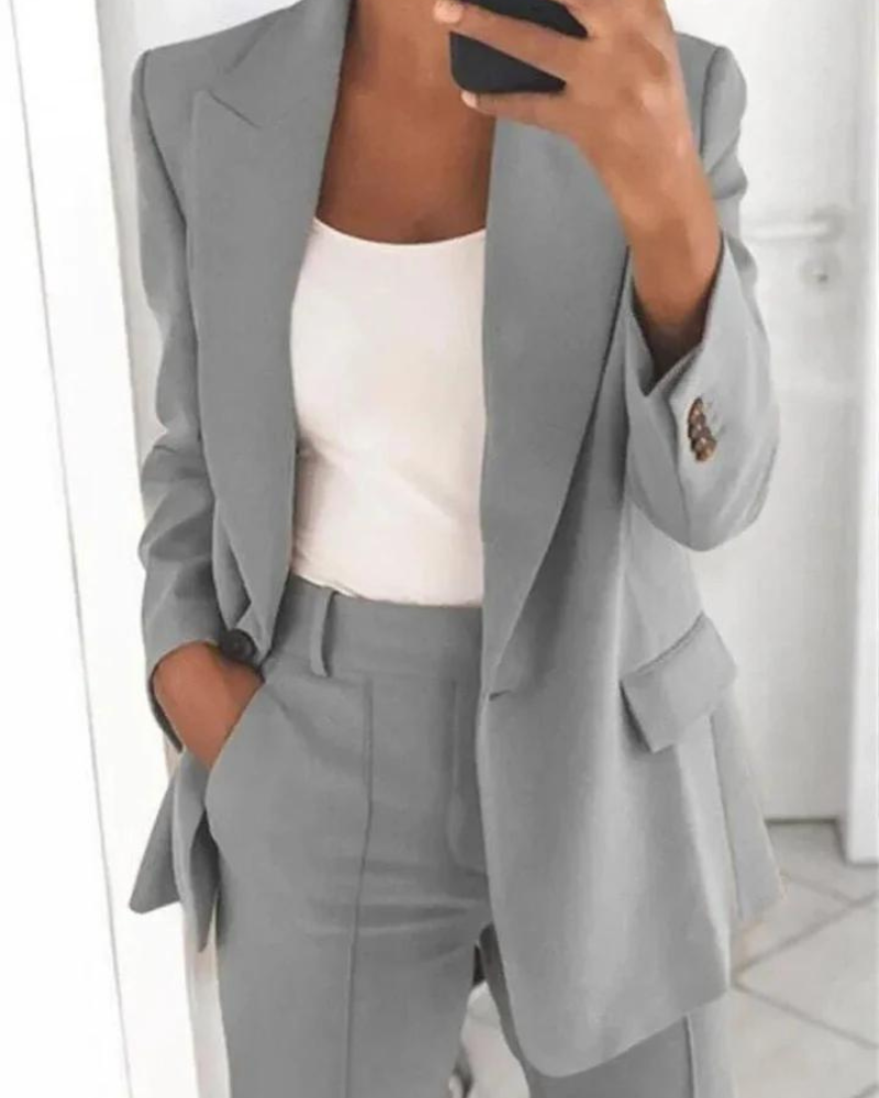 Damen Blazer Modieus Met Opstaande Kraag Trendy
