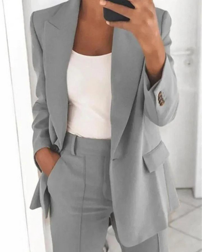 Damen Blazer Modieus Met Opstaande Kraag Trendy