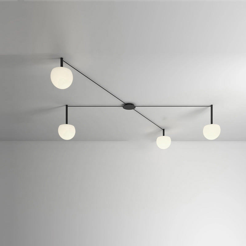 Plafondlamp Glazen Bollen Verstelbaar Metaal Wit Woonkamer Slaapkamer Modern