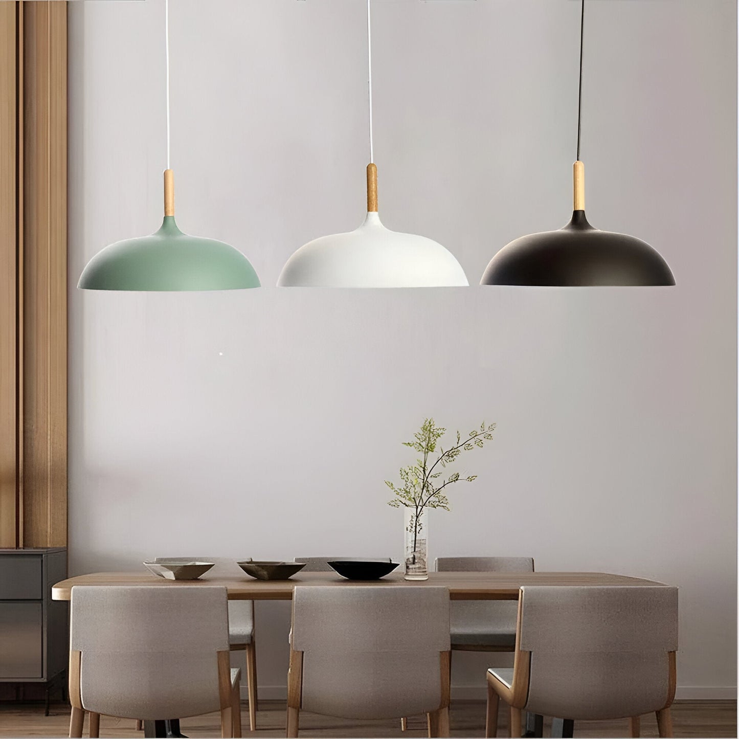 Hanglamp Hout IJzer Scandinavisch Japandi Rond E27 Ø35 Ø60 Eetkamer Keuken