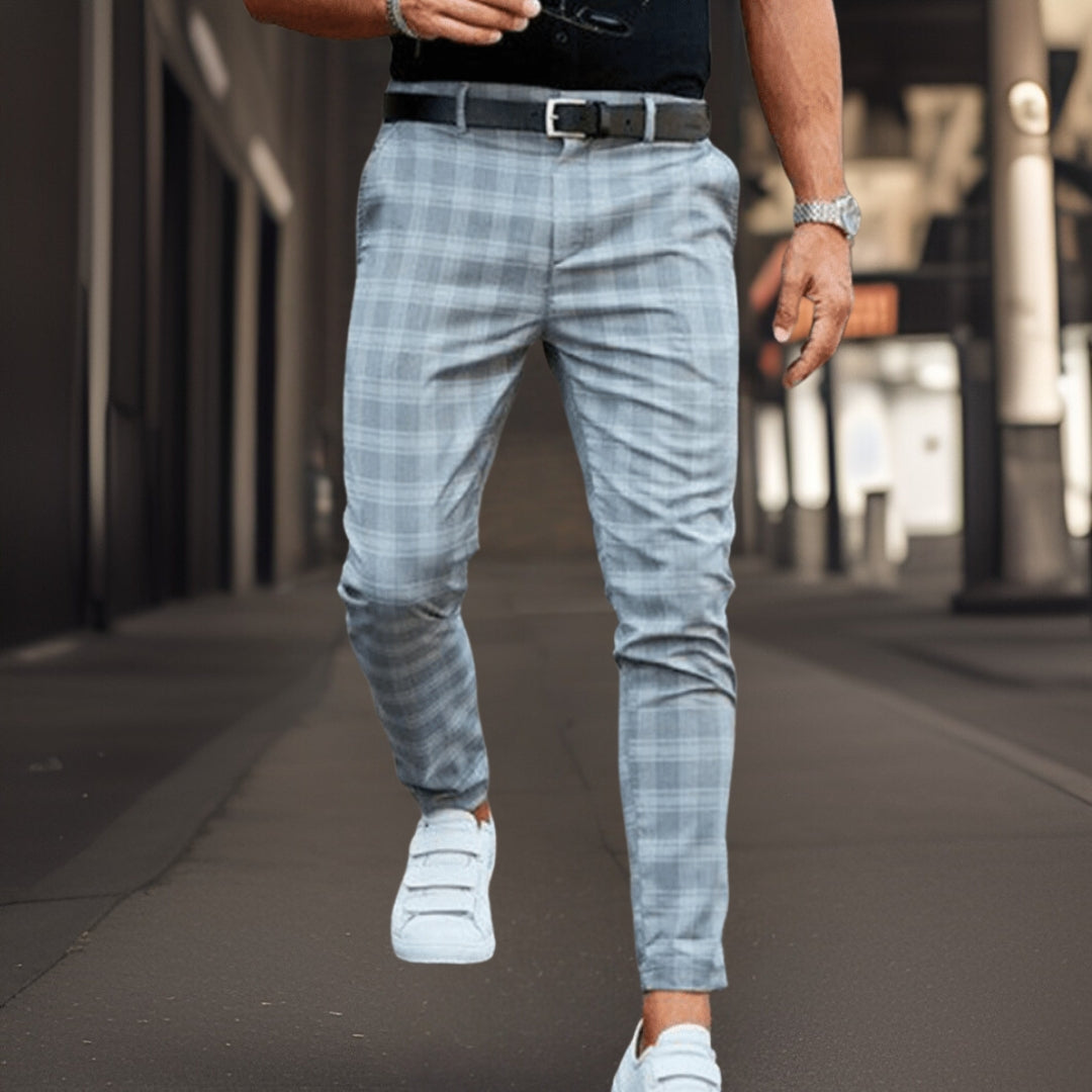 Heren Chino Broek Comfortabel Meerdere Zakken Zwart/Grijs
