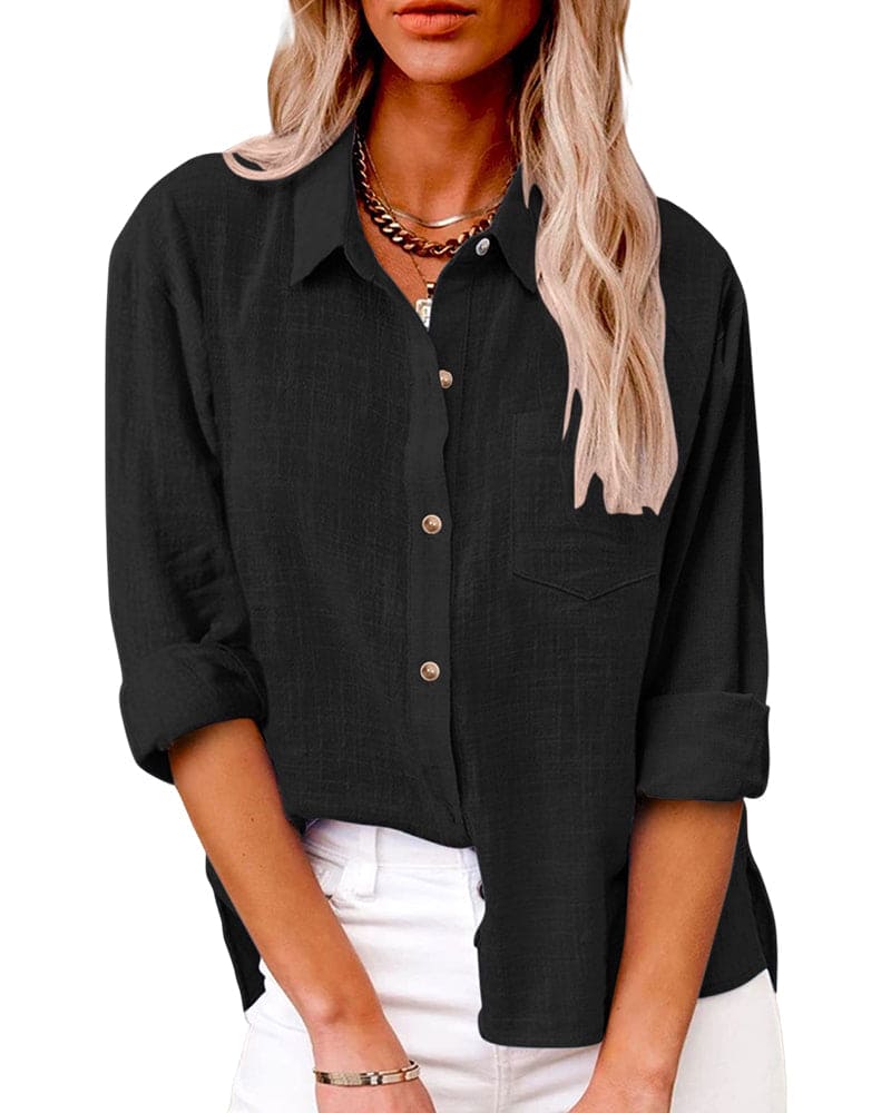 Vrouwen Blouse van Katoen en Linnen Stijlvol