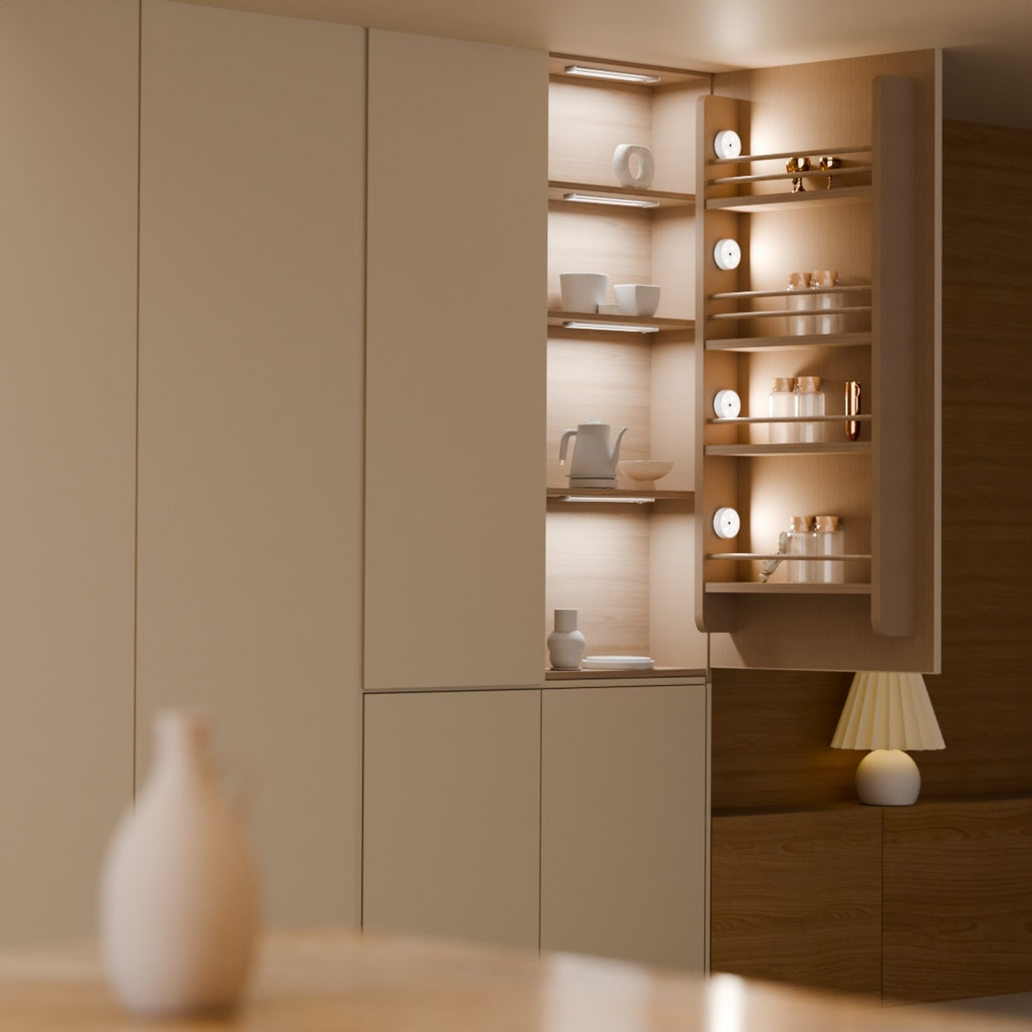 Oplaadbare LED-Spotlights met Bewegingssensor en Dimfunctie – Set van 3 Magnetische Draadloze Lampen voor Elke Kamer