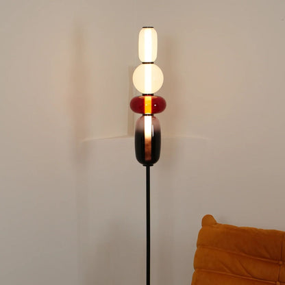 Vloerlamp Glas LED 130 of 160 cm Rood Wit Zwart Woonkamer Design Staande Lamp Lichtobject Interieur