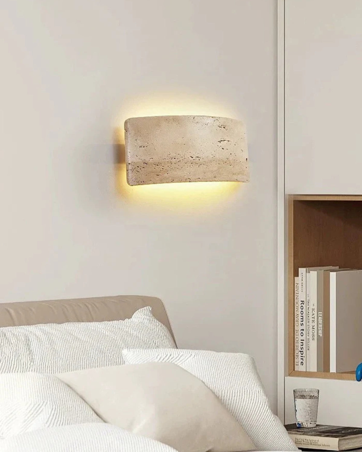 Travertin Wandlamp Modern Design met Warm LED-Licht voor Binnen en Buiten 12x25cm Waterdicht
