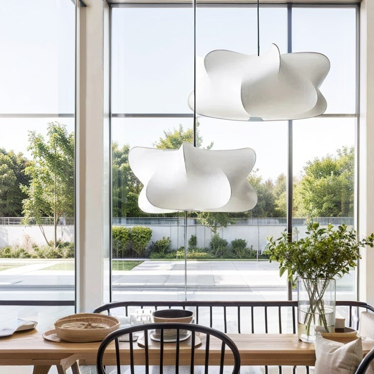 Zijden Hanglamp – Japanse Stijl – Lichtroze of Wit – Warm Wit Licht – Woonkamer & Slaapkamer – Moderne Pendelverlichting met Natuurlijke Uitstraling