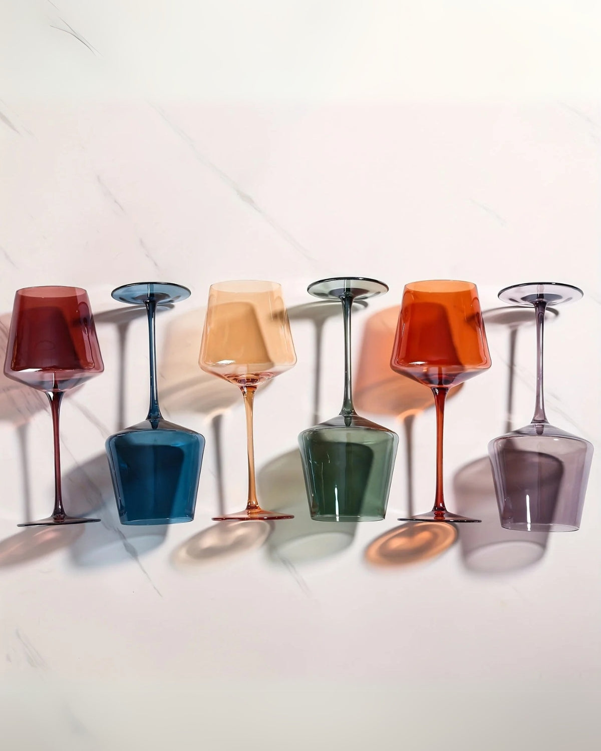 Handgeblazen Regenboog Wijnglazen Set Van 6 Luxe Gekleurd Glas Voor Wijn En Dinertafel