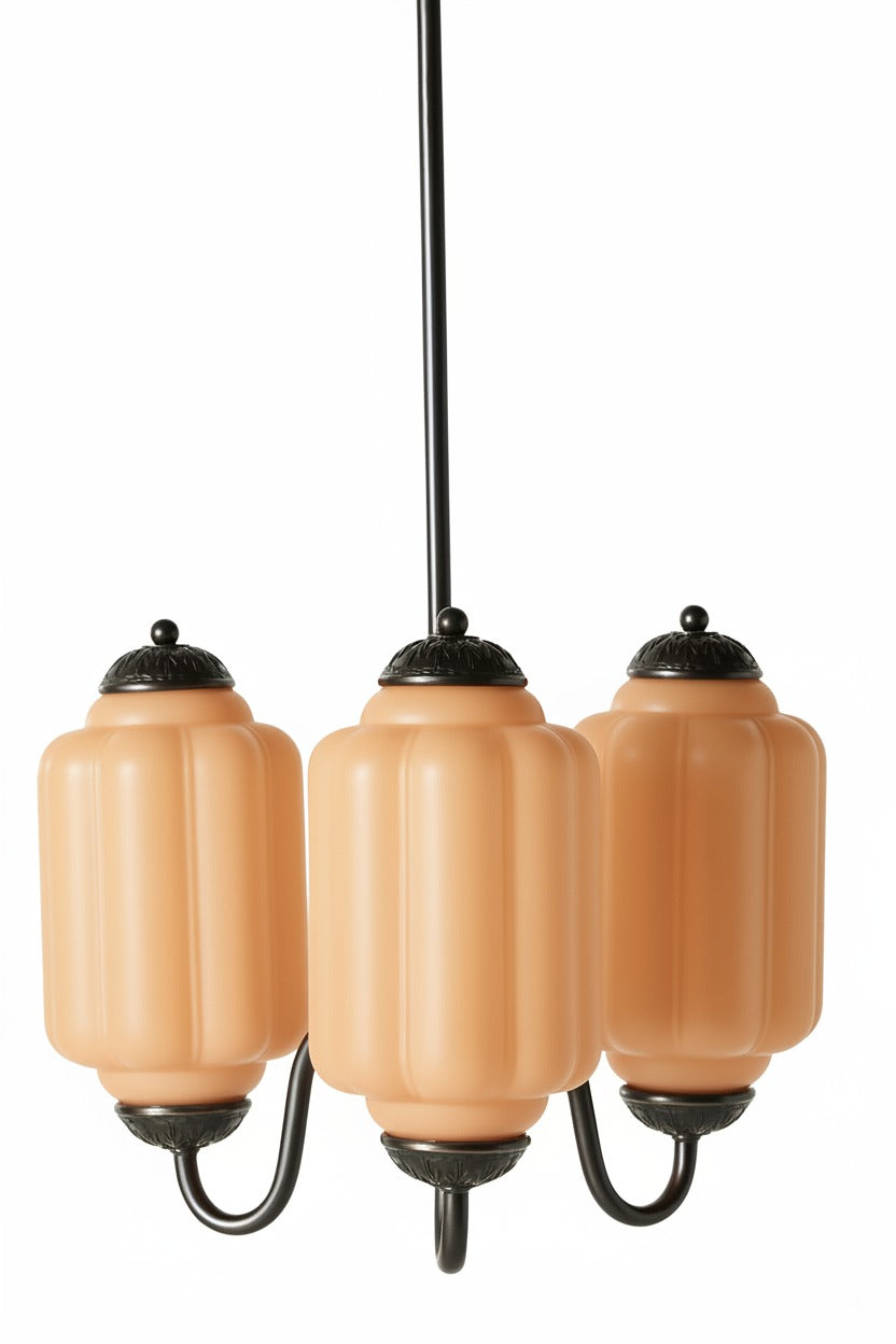 Vintage Melkglazen Hanglamp met Gegolfde Rand – Scandinavische Sfeerverlichting voor Keuken en Slaapkamer