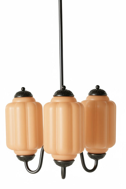 Vintage Melkglazen Hanglamp met Gegolfde Rand – Scandinavische Sfeerverlichting voor Keuken en Slaapkamer