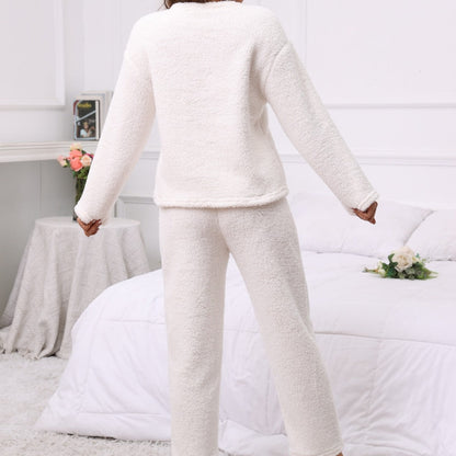 Dames Huispak Zacht Tweedelig Lounge Set met Strik