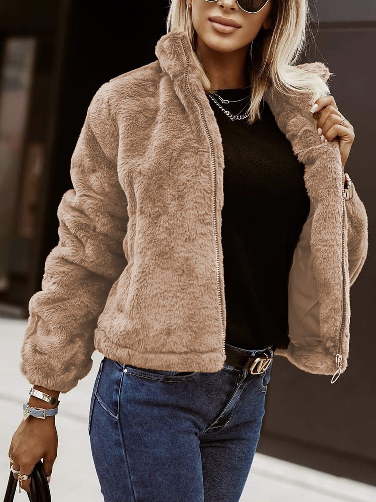 Dames Teddyjas Warme Zachte Winter Ritsjas