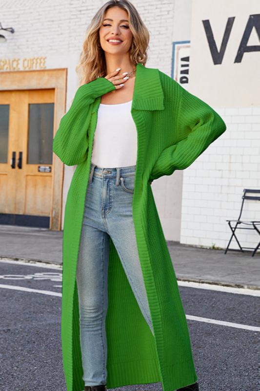 Lange Acryl Cardigan Warm en Stijlvol