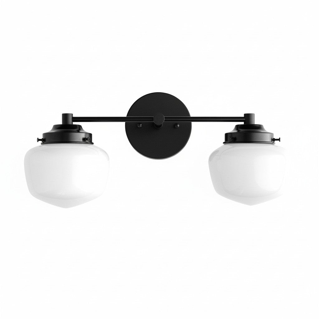 Globe Wandlamp Klassieke Badkamer Schoolhouse Verlichting Mat Opaal Glas voor Spiegel en Wastafel