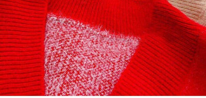 Dames Gebreide Vest Met Hartjes Motief Ruimvallend