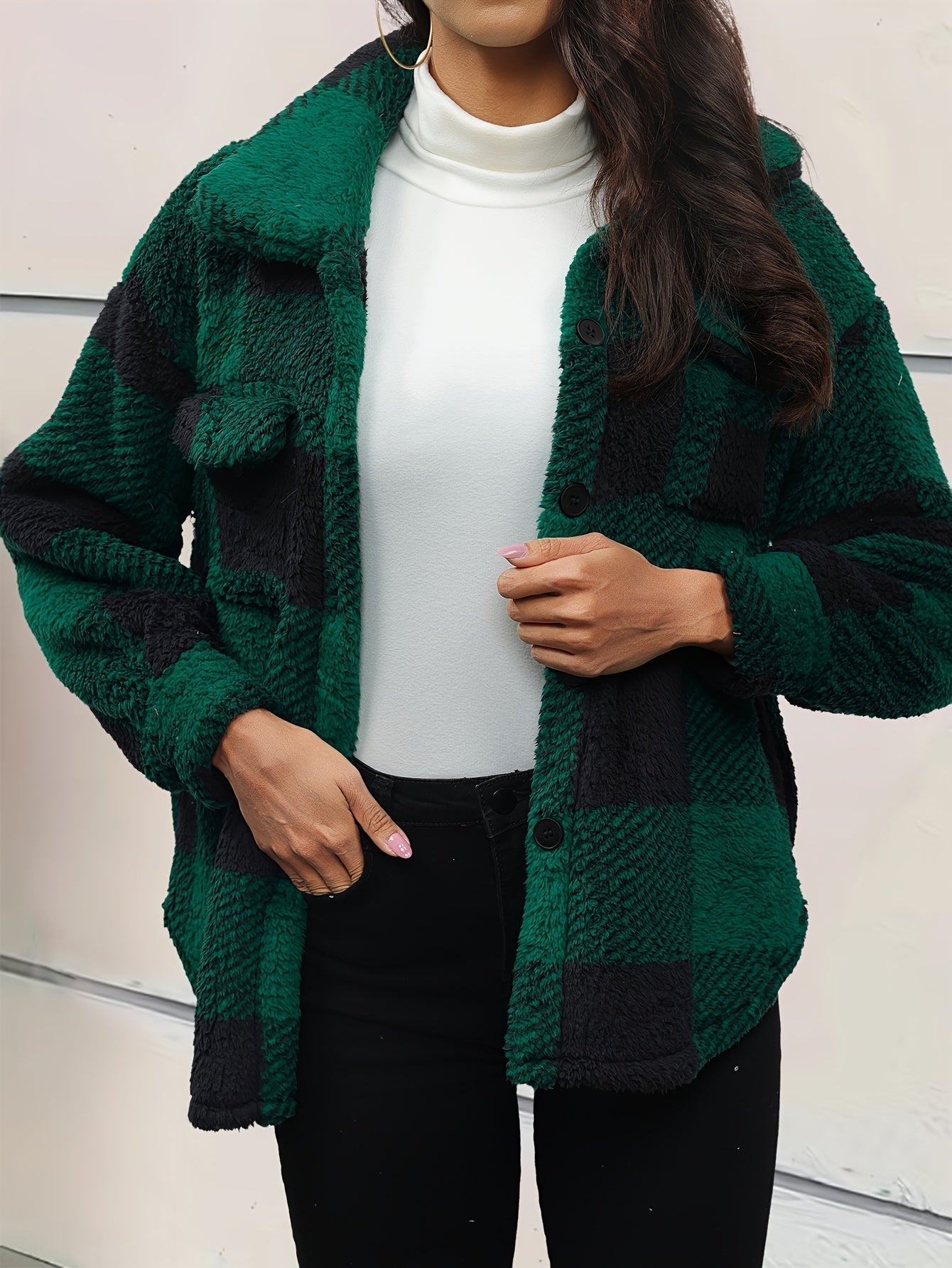 Dames Fleece Tussenjas Warm Blokpatroon Comfortabel