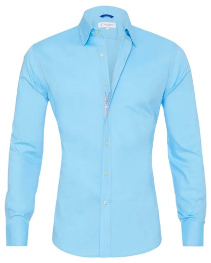 Heren Overhemd Slim Fit Stretch met Ritssluiting