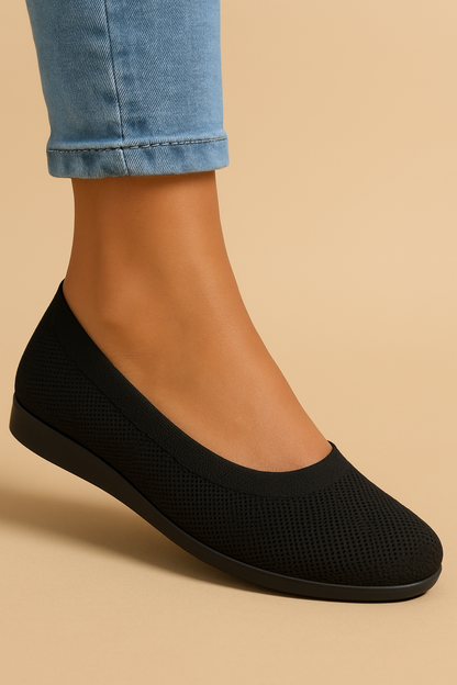 Comfortabele Gebreide Ballerina's voor Dames Met Flexibele Zool
