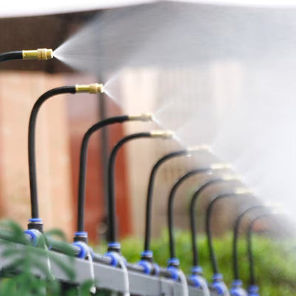 Druppelirrigatiesysteem 360° Messing PE-Slang 8mm Automatisch Bewateren Tuin Balkon Kas Hoogbed Kraan 5m 10m Zonder Stroom