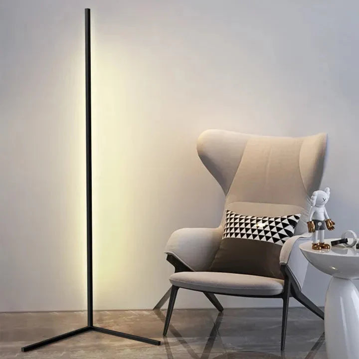 Staande Lamp LED Dimbaar 3 Lichtkleuren Afstandsbediening 142cm Aluminium Hoeklamp Woonkamer Slaapkamer 3000K 4000K 6000K Sfeerverlichting Zwart Wit