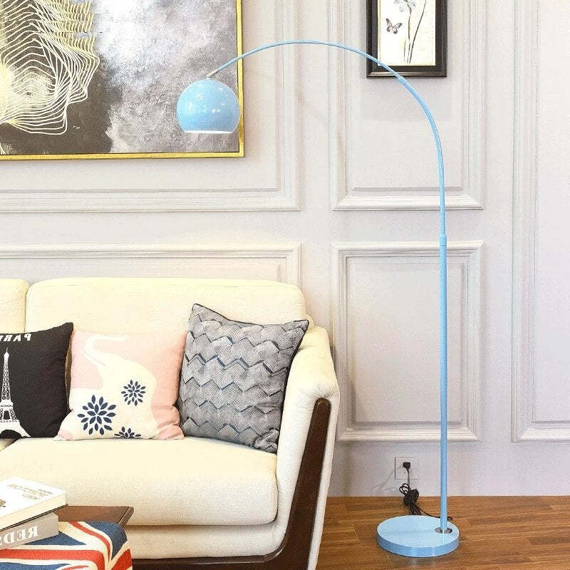 Vloerlamp Boogvorm Led Metaal Zwart Blauw Geel Roze Zilver Goud Dimbaar Woonkamer Slaapkamer