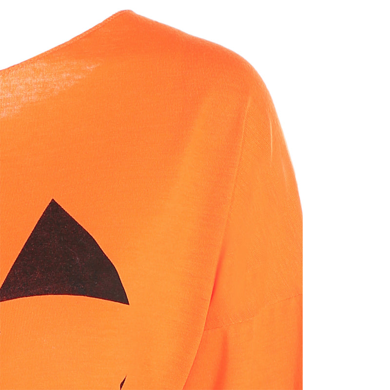 Dames Trui Off-Shoulder Halloween Pompoen Print