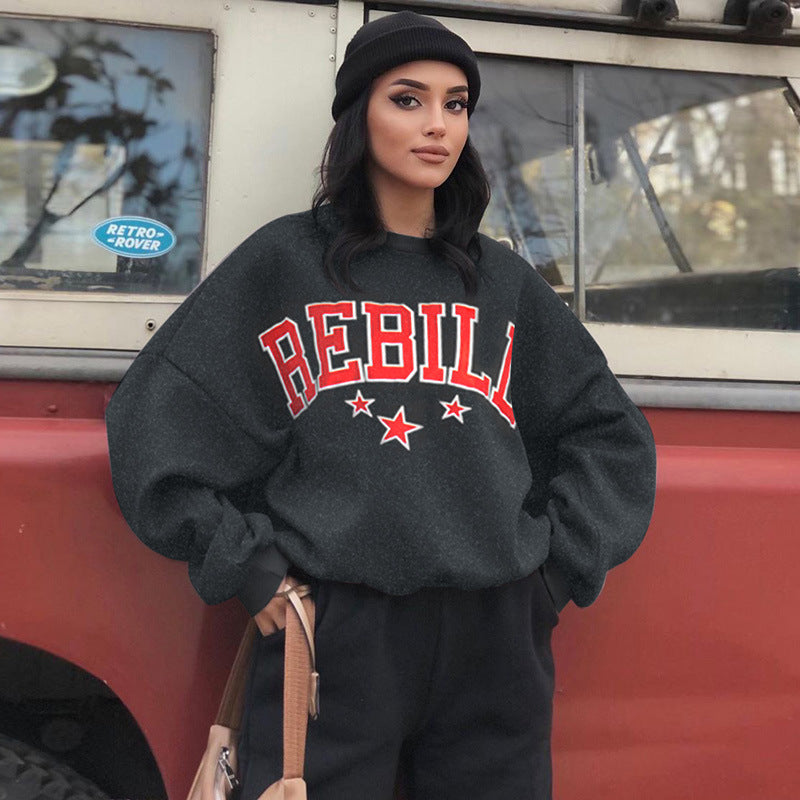 Dames Trui Crewneck met Tekstprint Sarina Sportief