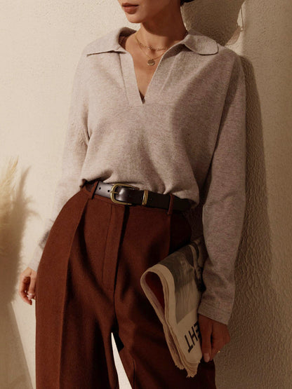 Dames Sweater Gebreid V-hals Collar Slim Fit