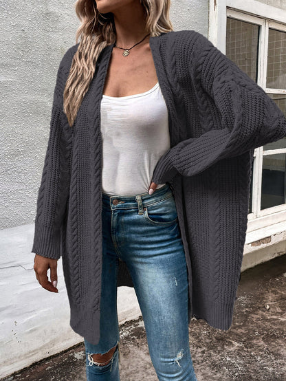 Dames Oversized Vest Gebreid met Kabelpatroon