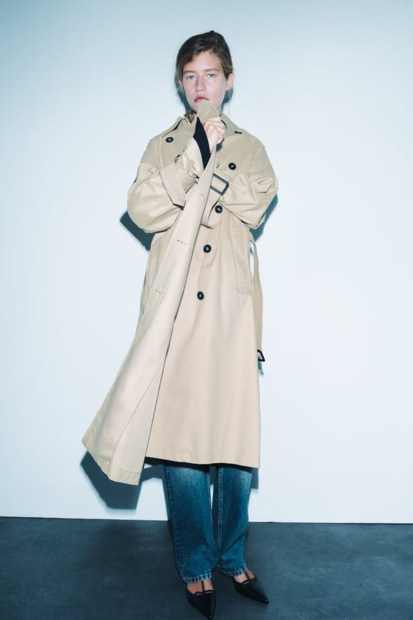 Dames Trenchcoat Lange Voorjaarsjas met Ceintuur Trendy Look