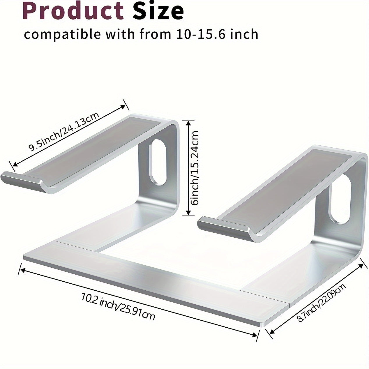 Aluminium laptopstandaard met ergonomisch ontwerp en ventilatie voor bureau en thuiswerken