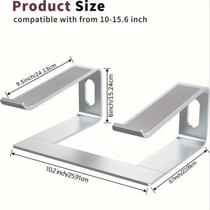 Aluminium laptopstandaard met ergonomisch ontwerp en ventilatie voor bureau en thuiswerken