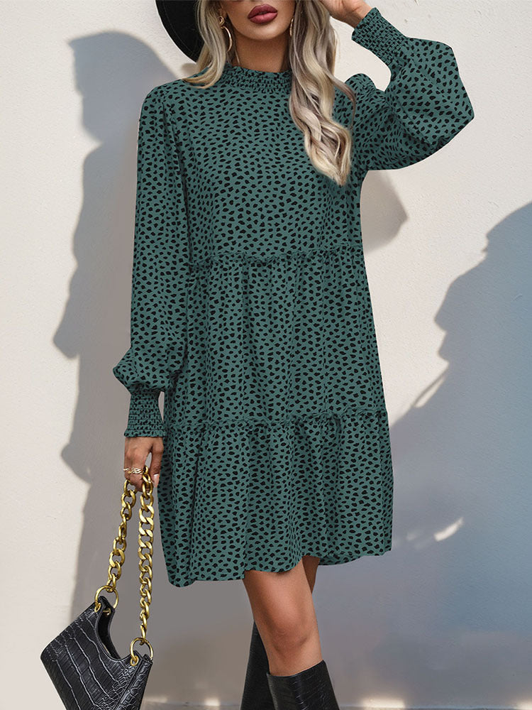 Dames Jurk Babydoll met Bloemenprint en Plooien