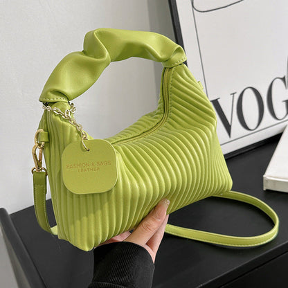 Dames Schoudertas Leer Geplooid Stijlvol Design