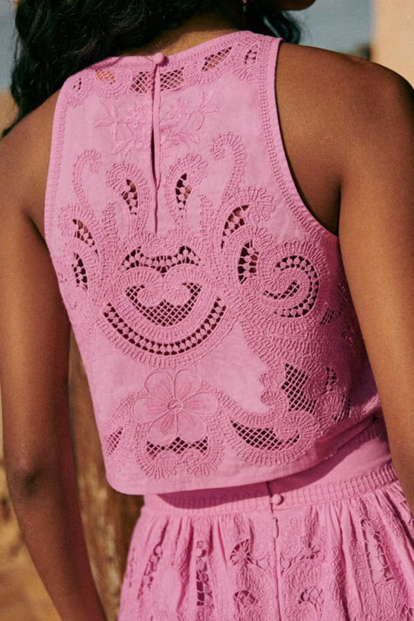 Rokrok Set voor Vrouwen Elegant Rose met Top en Shorts