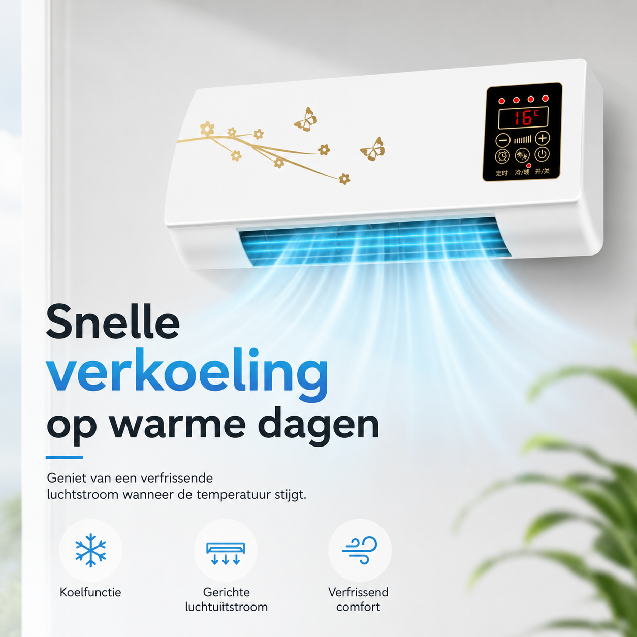 Draagbare 3-in-1 Luchtkoeler met Verdampingstechnologie – USB Ventilator Bevochtiger voor Bureau Nachtkastje