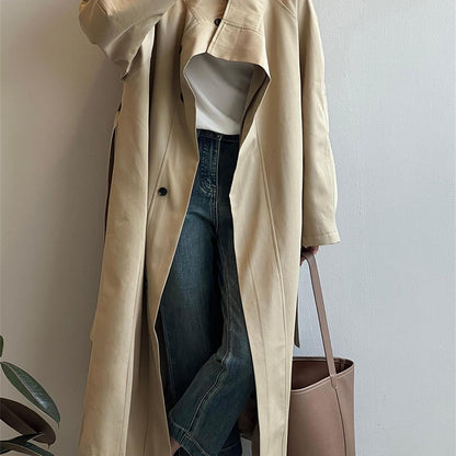 Dames Trenchcoat Lange Stijlvolle Regenjas