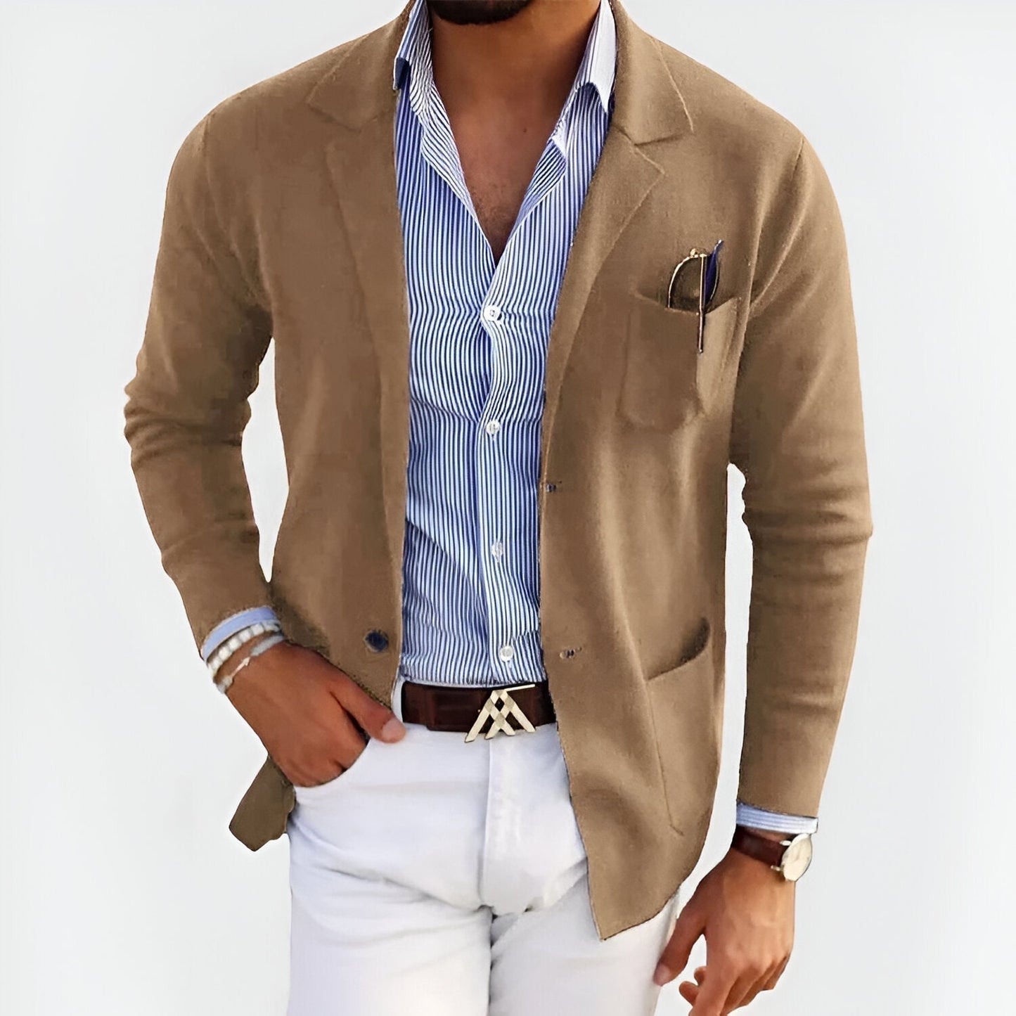 Heren Blazer Lichtgewicht Slim Fit voor Zakelijk en Casual Look