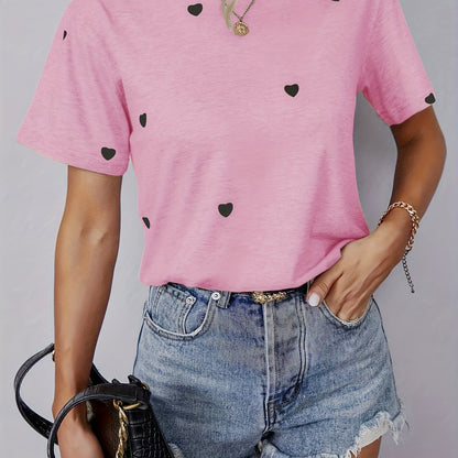 Hartprint T-Shirt voor Vrouwen