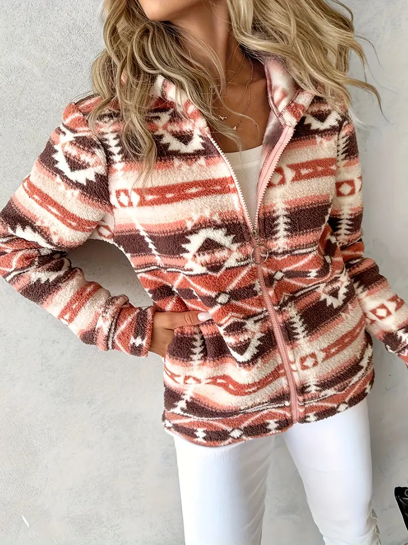 Dames Winterjas Azteken Print Warm en Stijlvol - StudioMarella