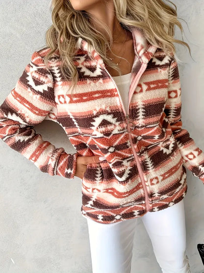 Dames Winterjas Azteken Print Warm en Stijlvol - StudioMarella