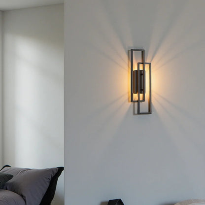 Wandlamp LED Rechthoekig Geometrisch Aluminium Zwart Warm Wit 3000K Hal Slaapkamer Modern