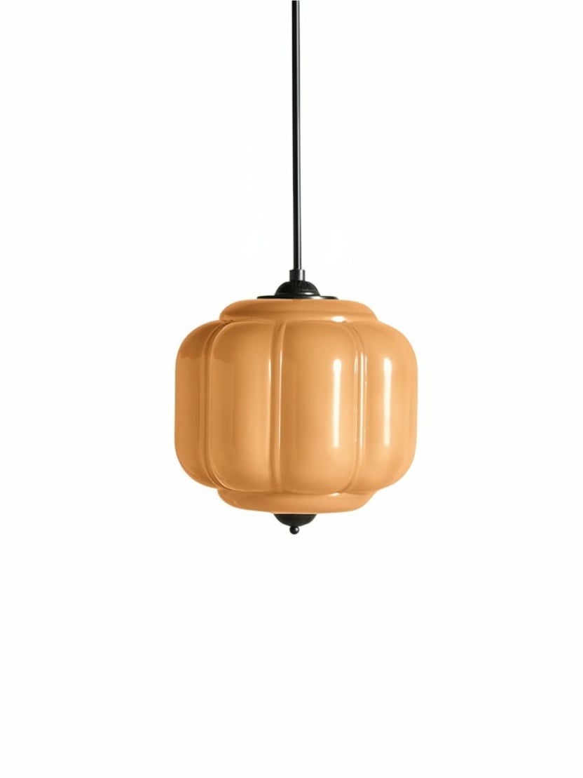 Vintage Melkglazen Hanglamp met Gegolfde Rand – Scandinavische Sfeerverlichting voor Keuken en Slaapkamer