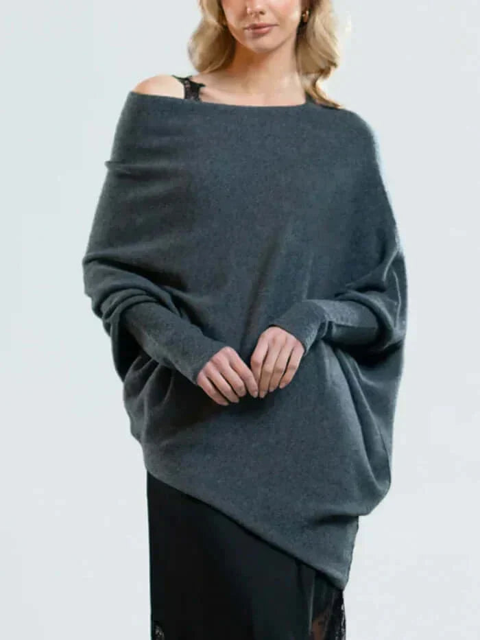 Dames Trui Asymmetrisch Col Rond Drapé Model