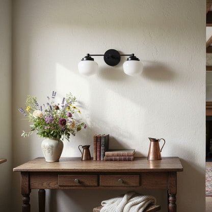 Globe Wandlamp Klassieke Badkamer Schoolhouse Verlichting Mat Opaal Glas voor Spiegel en Wastafel