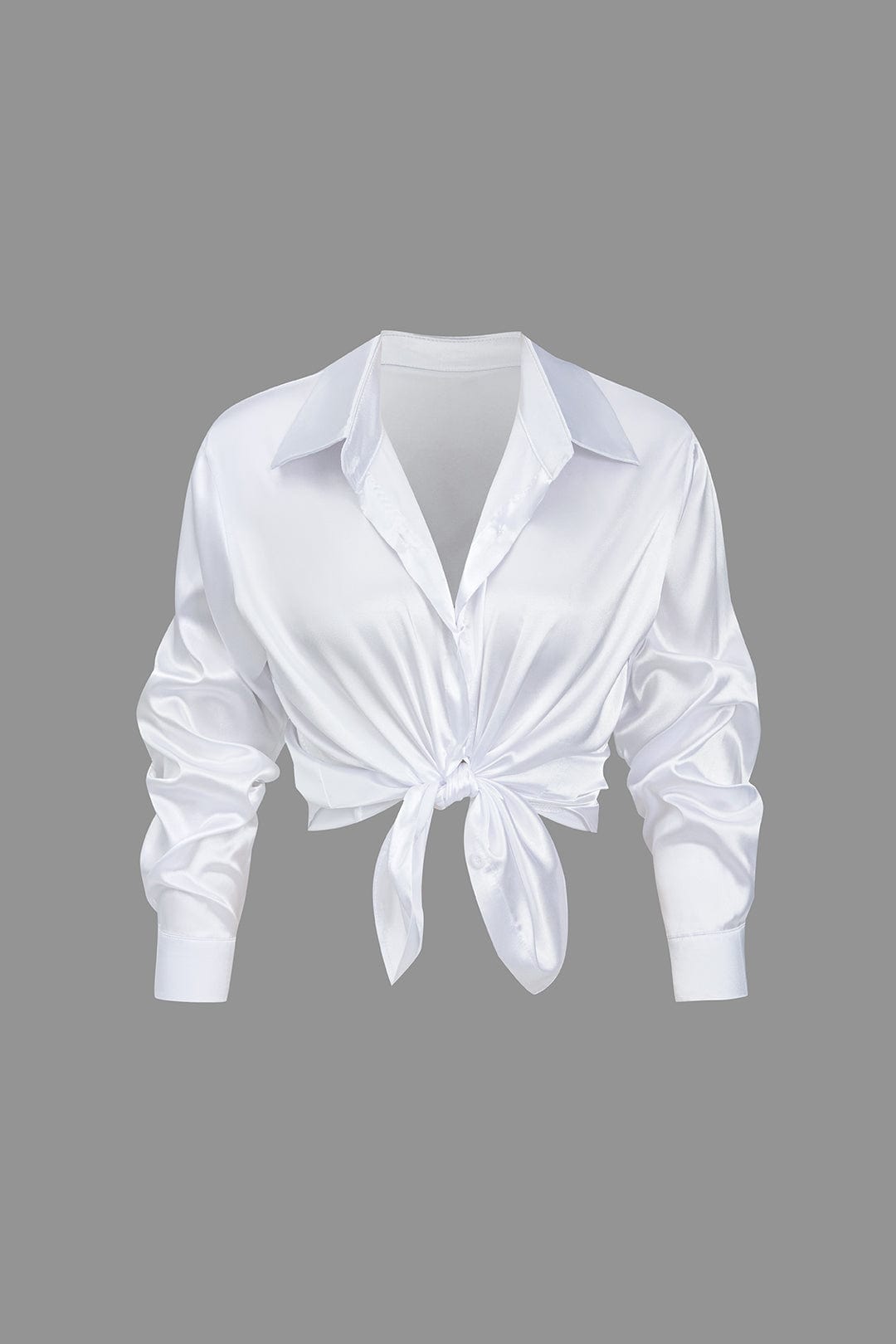 Vrouwelijke Blouse van Satijn Lang Mouw Elegant Model
