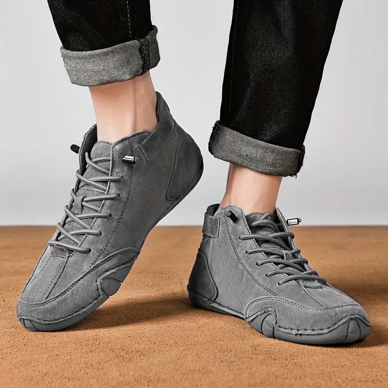 Waterdichte Heren Laarsschoenen met Hoge Schacht en Elastische Sluiting Kunstleer Robuust Straatmode