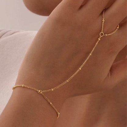 Dames Armband Zilver Fijne Schakels met Ring Elegant