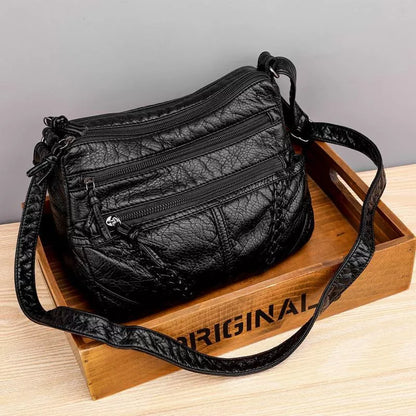 Schoudertas met Verstelbare Riem en Magnetische Sluiting Dames Handtas Crossbody Tas Bruin Zwart Kunstleer